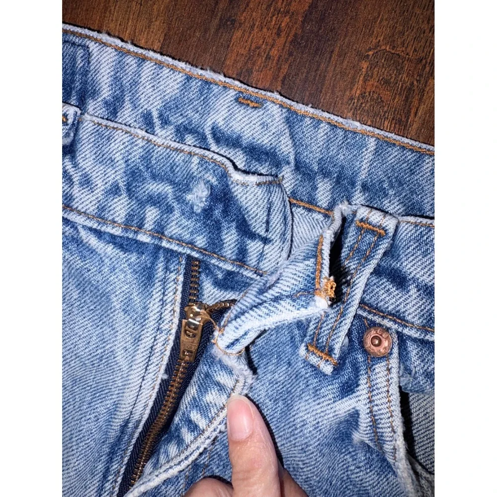 Vintage Levis 505 Orange Tab Light Wash Straight Leg Jeans W31 L32 NO BUTTON